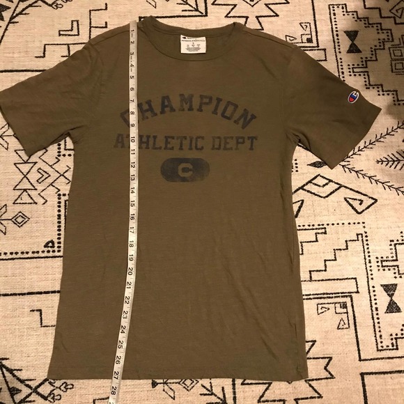 Men's Size Small Champion Short Sleeve T Shirt In Olive/Army Green - Picture 3 of 5